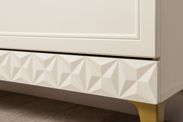 Комод Марион 16.256 Слоновая кость С341 PE, Слоновая кость 6898 ПВХ, Белый PE шагрень