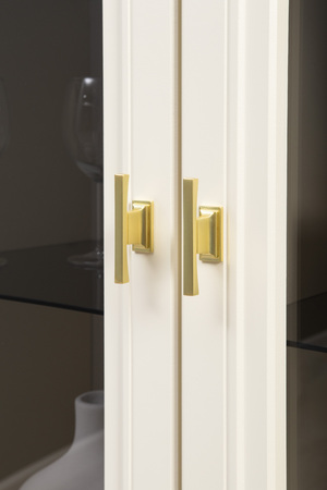 Гостиная Марион композиция 2 слоновая кость С341 PE, слоновая кость 6898 ПВХ, белый PE шагрень (собирается на любую сторону)