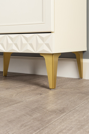 Гостиная Марион композиция 1 слоновая кость С341 PE, слоновая кость 6898 ПВХ, белый PE шагрень (собирается на любую сторону)